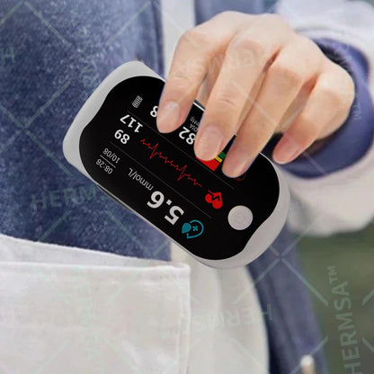 【OFFICIAL STORE】HERMSA High-Precision Multi-Purpose Non-Invasive Medical Device(For Blood Glucose, Blood Oxygen, and Blood Pressure Monitoring)[99.9% Accuracy]