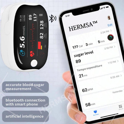【OFFICIAL STORE】HERMSA High-Precision Multi-Purpose Non-Invasive Medical Device(For Blood Glucose, Blood Oxygen, and Blood Pressure Monitoring)[99.9% Accuracy]