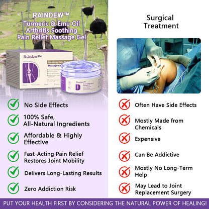 ✅  Official Store :Raindew™ Turmeric & Emu Oil Arthritis Soothing Pain Relief Massage Gel👨‍⚕️American Orthopaedics (AAOS) Approved