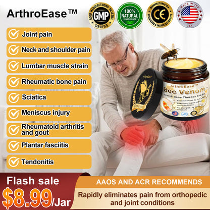 Raindew™ ArthroEase Bee Venom Joint and Bone Arthritis Therapy Cream(Specially for older adults & AAOS recommends)