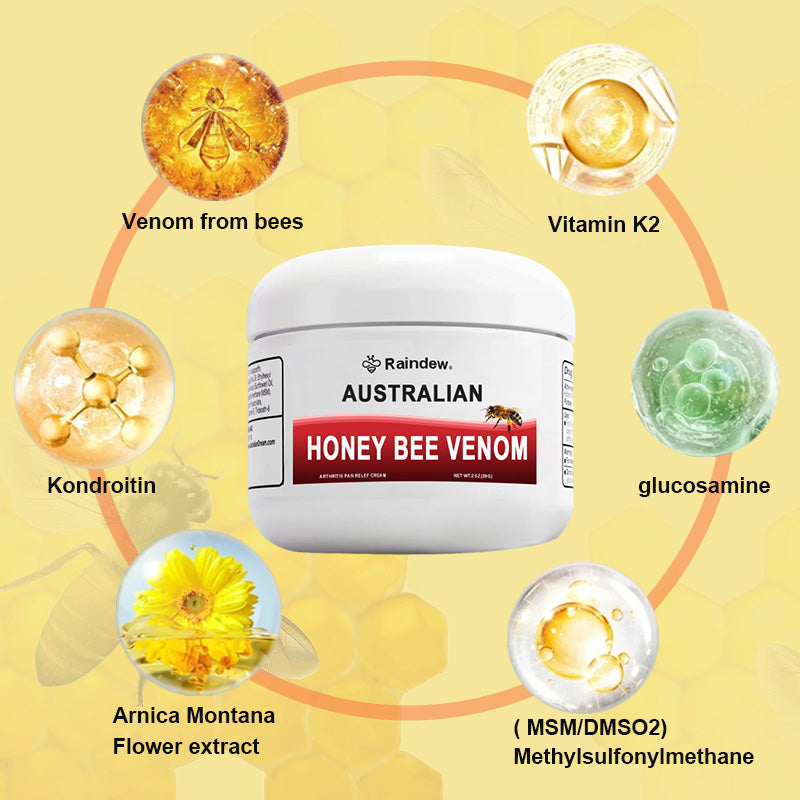 🔥Free Shipping🔥Raindew® Australian Honey Bee Venom Pain & Bone Healing Cream ⏰Limited time discount Last 30 minutes⏰